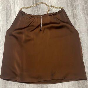 brown gold chain top